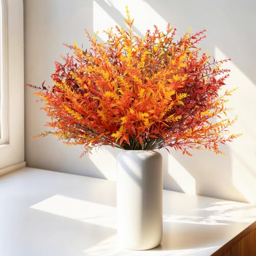Kunstblumen Herbst Künstlich Herbstdeko Herbst Dekoration - 10 Bündel Kunstblumen Autumn Deko Innen Outdoor, Herbstblumen Deko Herbstzweige Fall Decor Balkon Blumen für Drinnen Draußen Garten