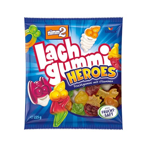 nimm2 Lachgummi Heroes – 1 x 225g – Fruchtgummi mit Fruchtsaft und Vitaminen