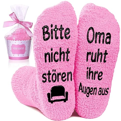 Oma Geschenk Geburtstag Socken mit Spruch Bitte nicht stören oma ruht ihre Augen aus Kleine Weihnachtsgeschenke für Frauen, Lustige Geburtstagsgeschenk Renteneintritt Weihnachten Geschenke für Oma