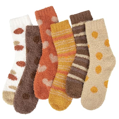 Justay Sowarm Kuschelsocken Damen Flauschige Bettsocken Weihnachten Damensocken 9 Paars Dicke Warme Plüschsocken Weiche Thermosocken Haussocken Flauschsocken in Winter