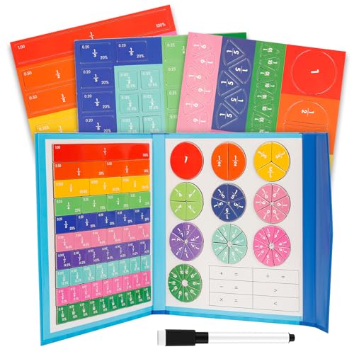 Mathematik-Ressourcen, Bruchrechnen Material Magnetisch, Bruchrechnen Montessori-Material 102pc Bruchscheiben-Demonstrator, Magnetische Bruchfliesen und Bruchkreise für Kinder