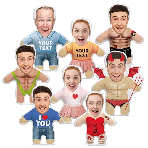 Personalisiertes 3D Person Menschenform Kissen FOTOGESCHENK zum Valentinstag mit eigenem Foto Foto-Kissen mit Deinem Foto Bedrucken Zum Geburtstag, Jahrestag (mit Füllung) Motiv Lustig Doll [091]