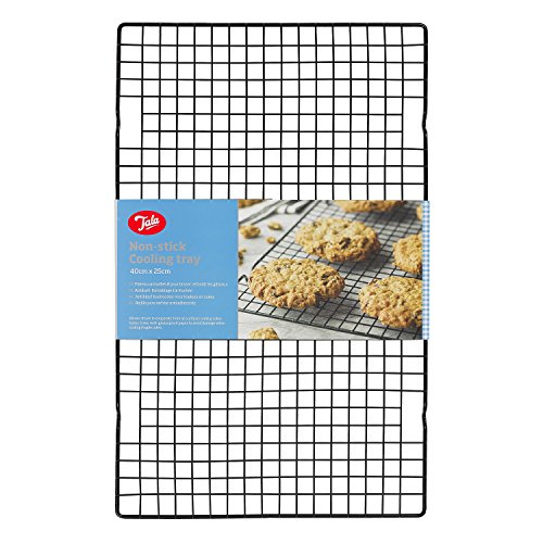 Tala Grande Antihaft-Kühlrost - Perfekt zum Abkühlen von frischen Backwaren wie Muffins, Cookies, Keksen und Kuchen - 40 x 25 cm, Schwarz