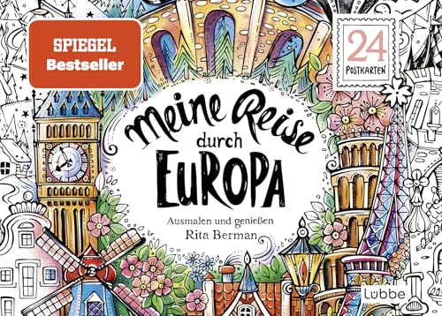 Meine Reise durch Europa: Ausmalen und genießen. 24 Postkarten (Die Welt wird bunt, Band 9)