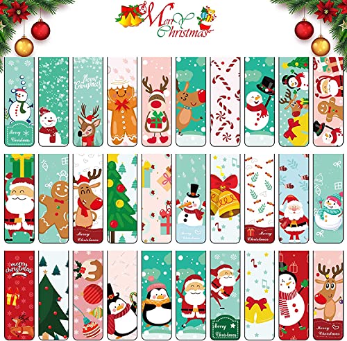30 Stück Magnet Lesezeichen,Magnetische Lesezeichen Weihnachten,Weihnachtsgeschenke Kleinigkeiten,Buchmarkierungen Mitgebsel für Schüler Lehrer
