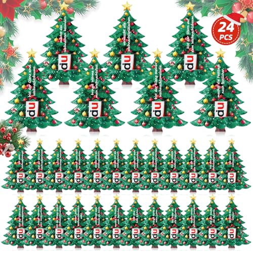 TUZELIYA Originelles Weihnachtsgeschenke Deko auf Deutsch - Deko 24 Duplo Weihnachten-Schokolade - Weihnachten Deko - Weihnachten Geschenk für Kinder, Papa, Mama, Frau, Mann - Kein Duplo