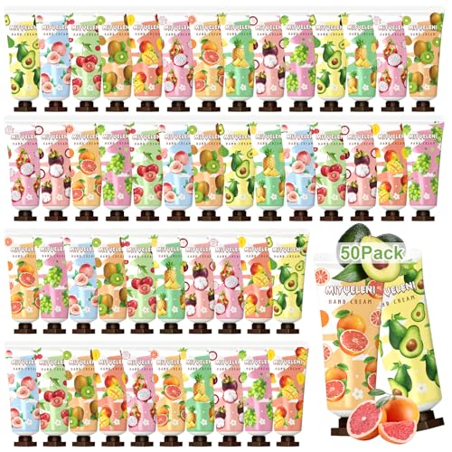 Handcreme Geschenkset, 50 Pack Handcreme| Weihnachtsgeschenke| Mini Handlotion in Großpackung| Hände Fuß Feuchtigkeitscreme für Trockene und Rissige Händ| Kleine Geschenk für Frauen, Geburtstags