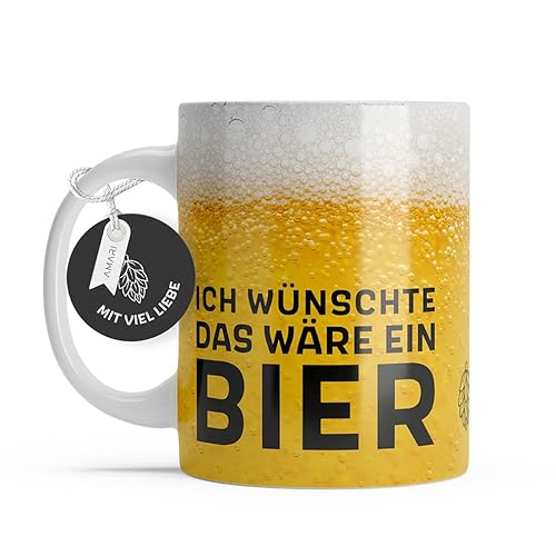 AMARI ® Bier Tasse - Geschenk für Bierliebhaber - Lustige Tassen für Männer - Bier Geschenk - Biertasse - Tasse lustig - Bier Geschenke für Männer lustig - Tasse lustig