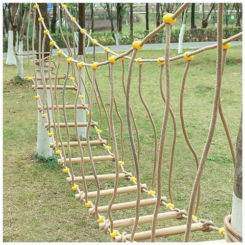 HAZEK Kindergarten Outdoor Brücke Kinder Sport Fitness Training Ausrüstung Massivholz Brücke Balance Brücke Klettern Brücke Spielzeug(Size:5m)