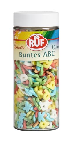 RUF ABC Streusel, Buchstaben Streusel essbar, ABC für Kuchen, Cup Cakes und Plätzchen, essbare Tortendeko