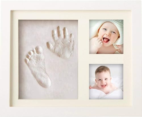 PewinGo Baby Handabdruck und Fußabdruck Set,Gipsabdruck Baby Abdruckset mit Echtholz Bilderrahmen- Perfekte Geschenkidee für Babydusche Geschenk,Pfotenabdruck Katze/Hund