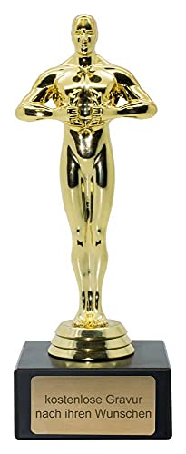 Deitert Siegerfigur inkl. Gravur mit Ihrem Wunschtext - Größe: 25 cm - das Geschenk für Männer und Frauen - personalisierte Trophäe im Filmpreis-Award Look