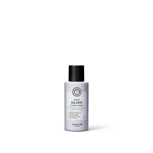 Maria Nila Silver Conditioner blondes Haar Mini, Sheer Silver Haarspülung gegen Gelbstich mit Brombeerextrakt, Pflegespülung Damen für unterwegs und Reise (vegan, Reisegröße, sulfatfrei), 100 ml