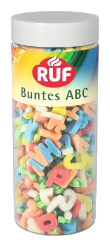 RUF ABC Streusel, Buchstaben Streusel essbar, ABC für Kuchen, Cup Cakes und Plätzchen, essbare Tortendeko