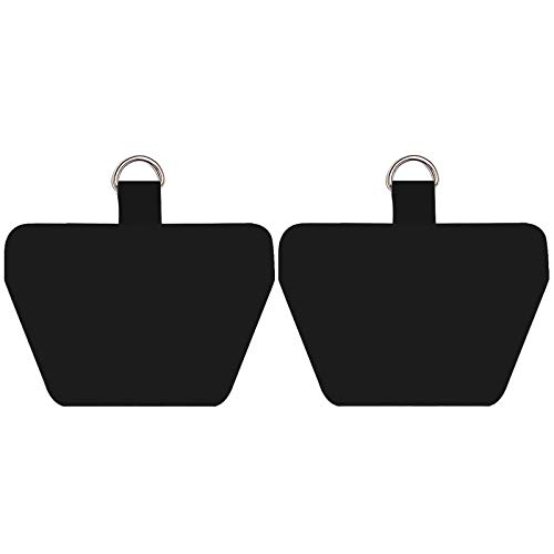 COCASES 2 Stück Handy Lanyard Pads, 2er Ersatz Selbstklebende Einlagen kompatibel mit meisten Smartphones Schwarze Einlagen