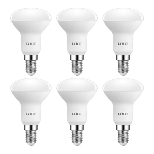 LVWIT 6er Pack E14 LED Lampe Warmweiss 4.9W, Reflektorlampe 470 lm, 2700K, E14 LED Reflektor R50 Strahler ersetzt 40W Glühbrine