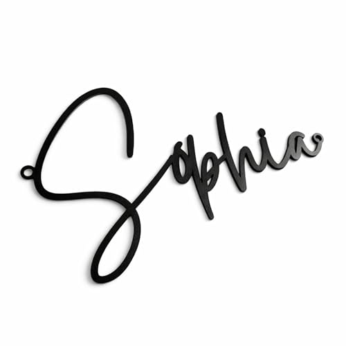 Personalisiertes Metallschild mit Namen - Metallwort, individueller Schriftzug aus Stahl, für drinnen & im Freien, Türschild, Namensschild, & Wanddeko für jeden Raum, mit 7 Schriftarten zur Auswahl