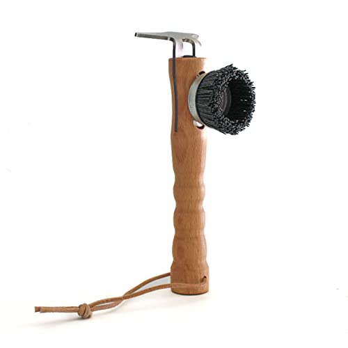 Hobber Hufkratzer midsize für Pferde, Ergonomischer Hufkratzer für Pferde, 2 in 1, Pferdepflege, Hufpflege, Hufausräumer, Umweltbewusst, Picker, Edelstahl, Bürste, Holz, Hufpick