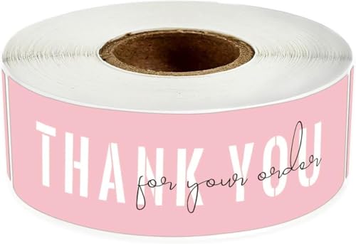 Rosa 2,5 x 7,6 cm Danke für Ihre Bestellung Aufkleber, Danke Aufkleber, Verpackung für Kleinunternehmen, Bestellung, Dekoration, Geschenke, 1 Rolle mit 120 Etiketten