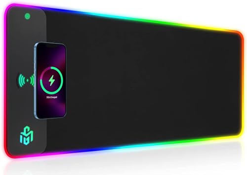 GIM 15W RGB Gaming Mauspad mit Qi-Kabelladung, 800x300mm XL