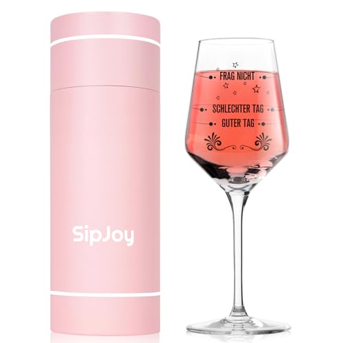 SipJoy Lustige Geschenke für Frauen 550ml Weingläser mit Gravur Personalisierte Geschenk Geburtstagsgeschenk für Frauen Weihnachtsgeschenke für Mama Beste Freundin Geschenke für Adventskalender