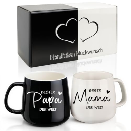 TUZELIYA Mama & Papa Geschenk, Kaffeetassen Geschenke für Eltern