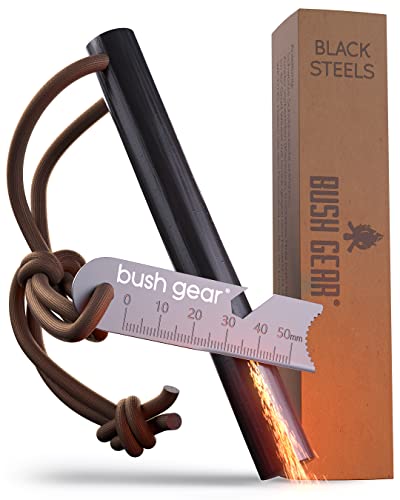 Feuerstahl Outdoor XXL - Extremer Funkenflug - Survival Feuerstarter-Set - Bis zu 20.000x zünden - Feuerstein für Survival-Kit, Camping, Survival und Bushcraft Abenteuer - Blacksteels Original