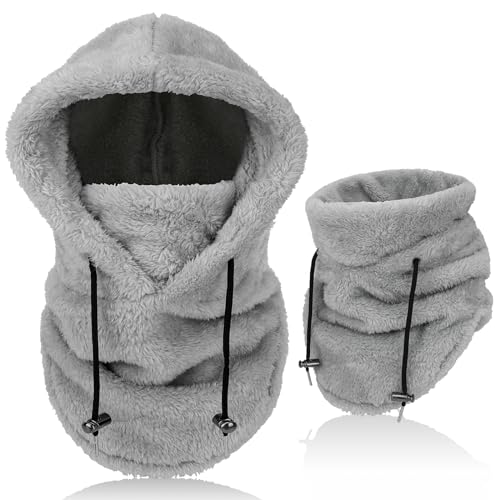 AYPOW Winter Thermo Fleece Sturmhaube Herren Damen, Multifunktionale Outdoor Winddicht Gesichtshaube Warm Skimaske mit Nackenwärmer Halswärmer, Unisex Gesichtsmaske Radfahren Motorräder Wandern Laufen