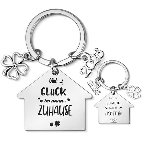 Alethron Geschenk zum Einzug ins Haus, 2026 Schlüsselanhänger Haus, Einzugsgeschenke Wohnung mit 1 Briefumschlag und Blankokarte Einweihungsgeschenk Neues Zuhause Geschenk Einzug Neue Wohnung Schlüsse