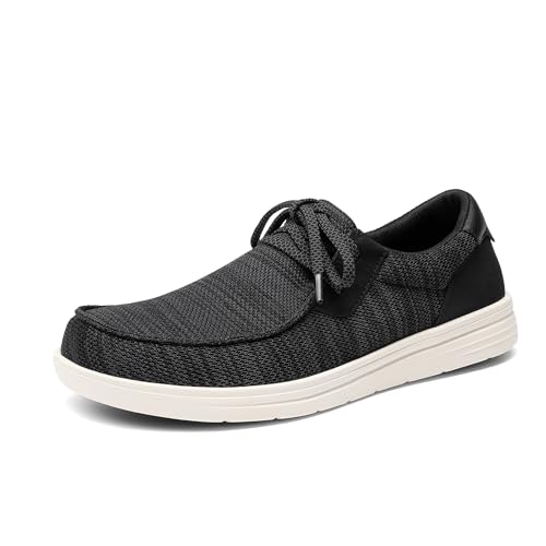 Bruno Marc Herren Arch Support Freizeit Slipper Breite Zehenbox rutschfeste Leichte Atmungsaktive Bequeme Schuhe,Size 44.5,Schwarz,SBSP26003M