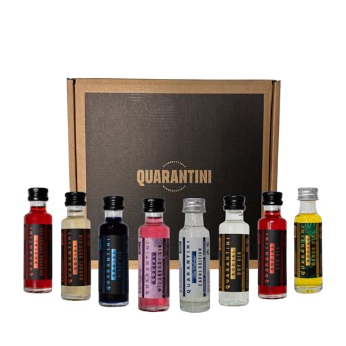 Quarantini Gin Tasting Set 8 x Mini Quarantinis | Premium Gin 42% Vol. mit hochwertigen, fruchtigen Botanicals | Probierset | Ideal als Geschenk