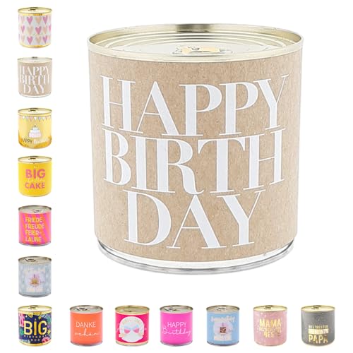 Cancake - Der originale Kuchen in der Dose mit goldener Kerze - Ideale Geschenkidee für Geburtstag & Besondere Anlässe (Happy Birthday Craft Paper Edition Brownie)