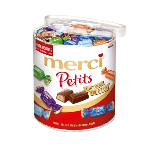 merci Petits Chocolate Collection, Schokopralinen-Mix - 1 x 1000 g Runddose