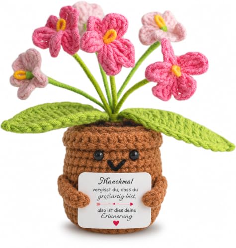 Aruigu Geschenke für Frauen Geburtstagsgeschenk für Frauen,Gestrickte Vergissmeinnicht mit Karte, Geschenk & Ermutigungsgeschenke für Mutter Geburtstag Geschenk für Paare, personalisierte Geschenke