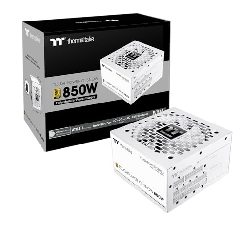 Thermaltake Toughpower GT 850W | ATX 3.1 | PCIe 5.1 | 80+ Gold | Modular | Snow