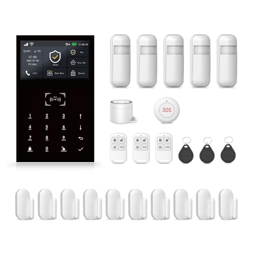 XNH Home Security System Features Dual Network Protection,Compatibility with Alexa Google,and Includes Door Window,and Motion Sensors,Suitable for Residential Apartments,NO Monthly Fees