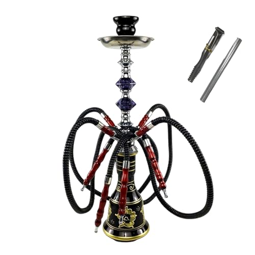Wasserpfeife Shisha, Wasserpfeife Shisha Set Komplettset mit 4 Schläuchen, Traditionelle Wasserpfeife 53 cm