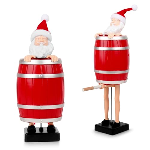 DAJASD Weihnachtsmann Zigarettenspender, Lustiger Zigarettenhalter, Pop Up Zigarettenspender, Dekoratives Holzfass Zigarettenschachtel,Kann 10 Zigaretten Halten,Geschenk Für Mann Party Streichgeschenk