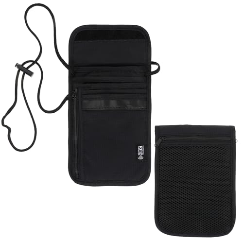Hpmjz Brustbeutel mit RFID Schutz Anti-Diebstahl Unisex Reisegeldbeutel Wasserdicht Umhängebeutel Tasche Weicher Versteckte Brusttasche für Passport Kreditkarten Smartphone Münzen Dokumente Zubehör