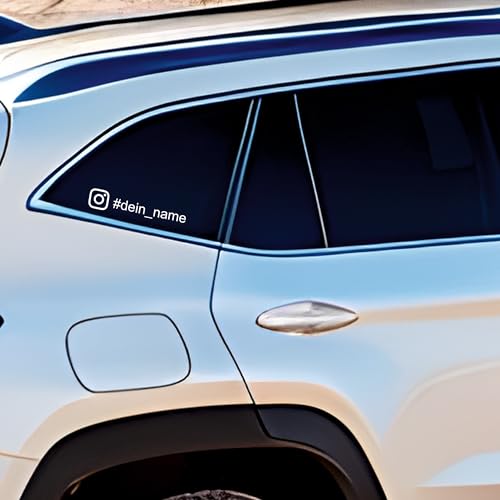Instagram Namen Aufkleber mit Wunschtext - Werbung Tuning Sticker User Name fürs Auto KFZ