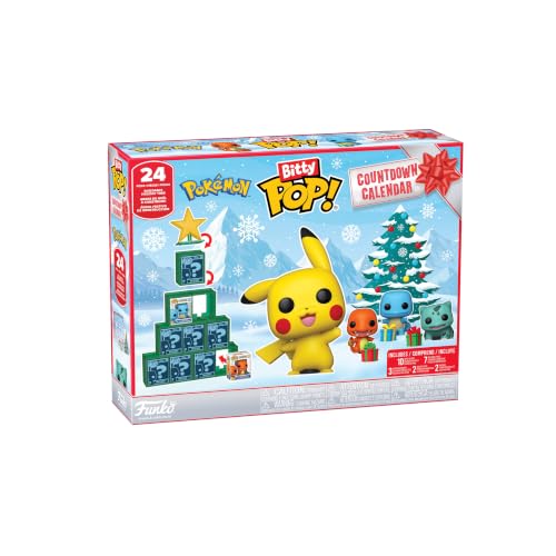 Funko Bitty POP! Countdown Calendar: Pokemon - Adventskalender - 24 Tage voller Überraschungen - Sammelbar Vinyl Mini Figures - Mystery-Box - Geschenkidee - Weihnachts-Countdown