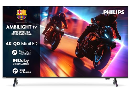 Philips Ambilight 65MLED910 Mini LED 4K Smart TV - 65 Zoll Display mit P5 Perfect Picture Engine Ultra HD, Titan OS, Dolby Vision Und Dolby Atmos Sound