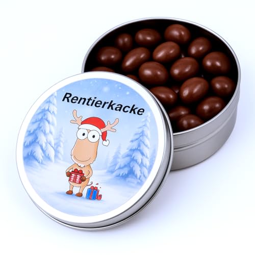 Rentierkacke aus der Dose Schoko Rosinen Nervennahrung Geschenk zur Entspannung Spaßgeschenk Wichteln Wichtelgeschenk Schoko Rosinen