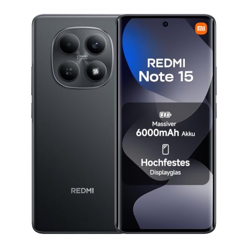 XIAOMI Redmi Note 15 Smartphone (8+128 GB), Unlocked – Handy mit Android, 6000-mAh-Akku, Wassergeschützt, 108-MP-Kamera, 6,77
