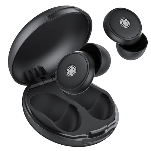 2025 Neu Ohrstöpsel zum Schlafen, 45dB Wiederverwendbare Gehörschutz Geräuschreduzierende Earplugs mit 8 Ohrenkappe und Tragetasche, Schlafen, Reisen, Konzentration, Konzerte (Schwarz)