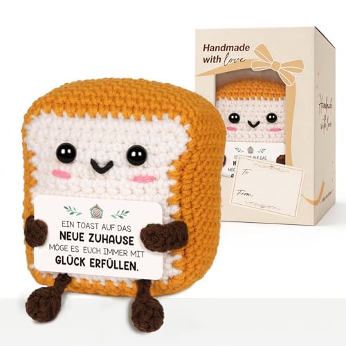 CheriGift Einzugsgeschenk Wohnung, Home Sweet Home, Handgemachte Toast Glücksbringer, Haus Richtfest Geschenk zum Einzug für Freund Familie Kollegen 2.76x2.17x3.35 inches