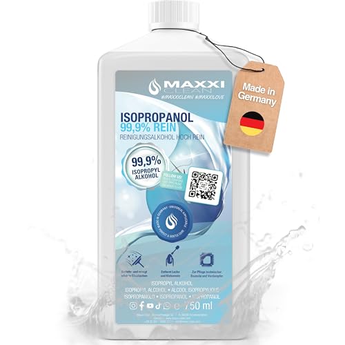 Maxxi Clean | Reines Isopropanol (99,9%) Reinigungsalkohol | 1x 750 ml Fettlöser & Lösungsmittel | Rubbing Alcohol Isopropylalkohol Alkohol-Reiniger Reinigungsalkohol