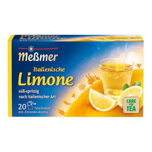 Meßmer Ländertee | Italienische Limone | Früchtetee mit Zitronen-Aroma | 20 Teebeutel | süß-spritzig