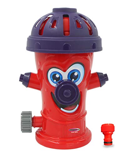 JAMARA 460622 Mc Fizz Wassersprinkler Hydrant Happy, Hydrantenstreuung dreht Sich und sprüht Wasser, schnelle Installation, Verbindung zu Standard Schlauchsystem, bringt Spaß und Abkühlung, Mehrfarbig