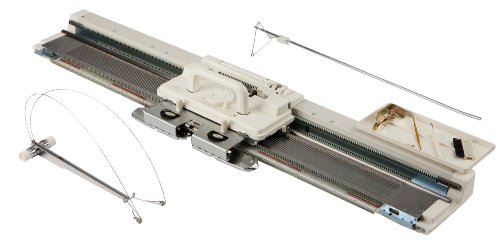 Silver-Reed SK-280 Strickmaschine, Kunstoff, Weiß, 112 x 26 x 120cm (LxBxH) inkl. Fadenführung
